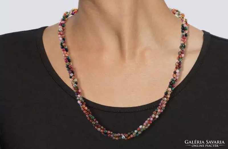 Achat gemstone, twisted necklace, handcrafted jewelry