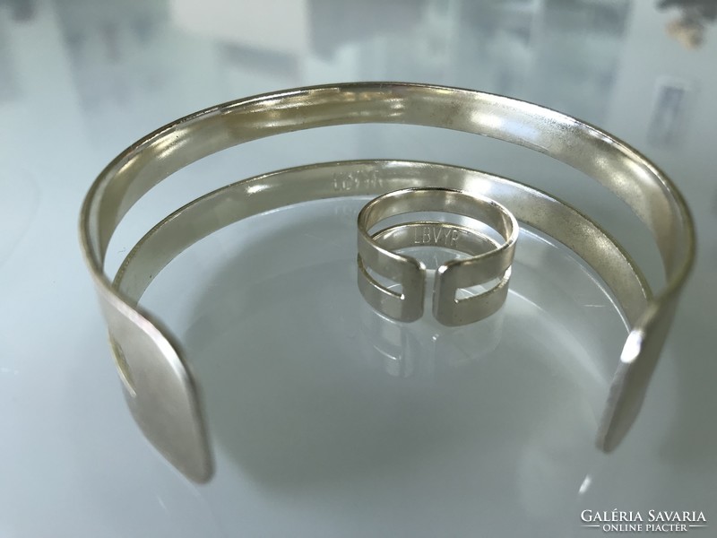 Marked jewelry set, bracelet and ring, lbvyr