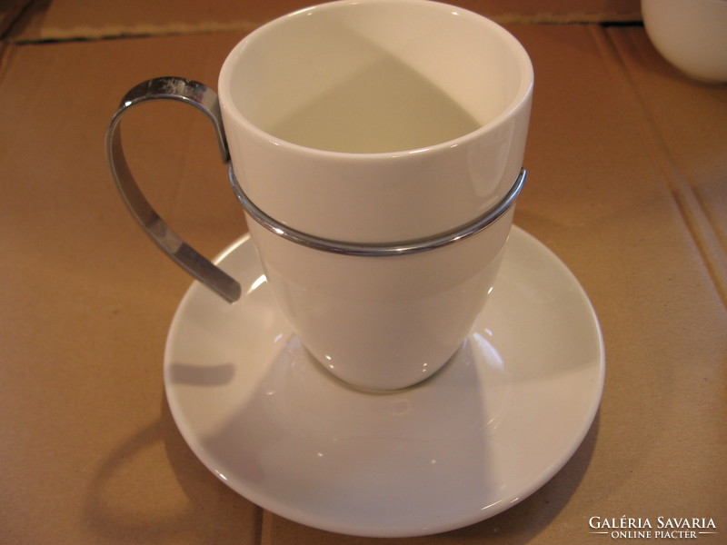 Domestic by mäser dominato white mug with metal handle