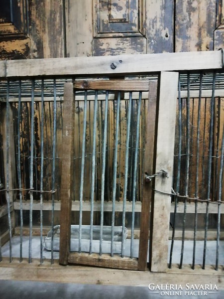 Bird cage, or pet cage, made in the middle of the 20th century, made of hardwood