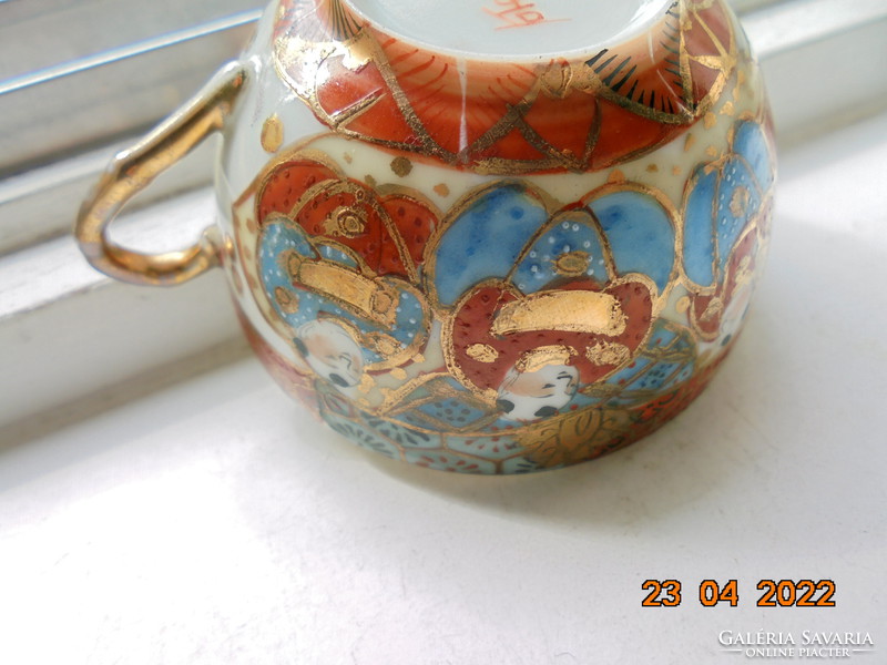 Antique hand marked, hand painted with gold patterns, coffee cup figural and bird flower patterns