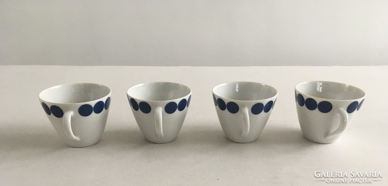 Retro, vintage seltmann weiden bavaria, porcelain, blue and white polka dot coffee set, mocha set