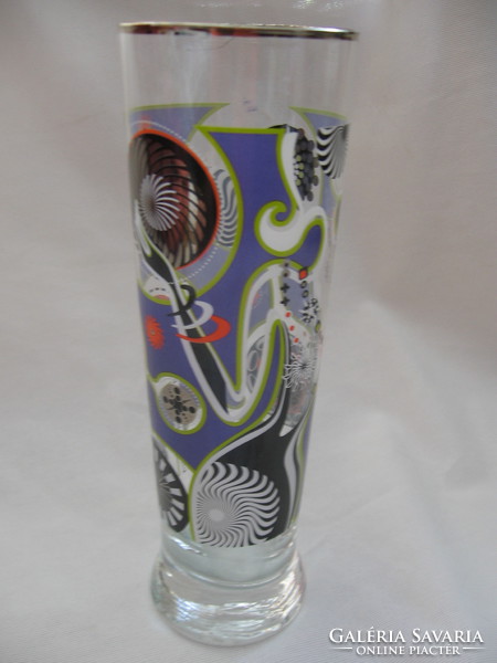 Collector ritzenhoff michal shalev beer glass with silver wind