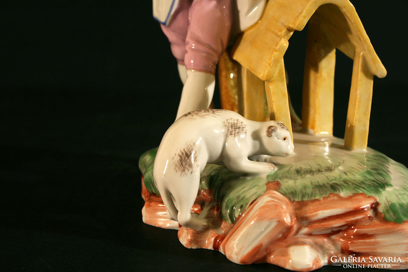 Antique 18th c. Höchst porcelain figurine 14x10x18cm flawless