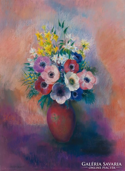 Odilin redon - anemone - canvas reprint