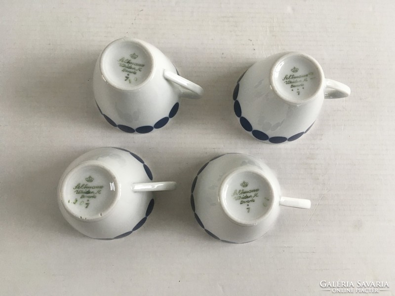 Retro, vintage seltmann weiden bavaria, porcelain, blue and white polka dot coffee set, mocha set