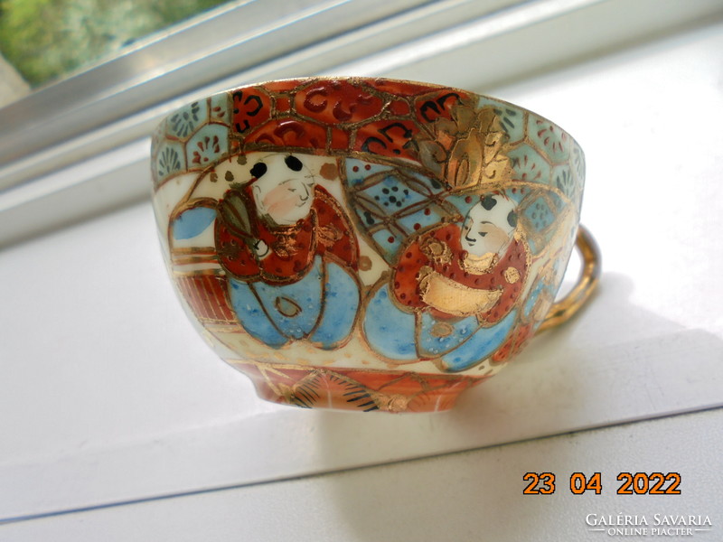Antique hand marked, hand painted with gold patterns, coffee cup figural and bird flower patterns