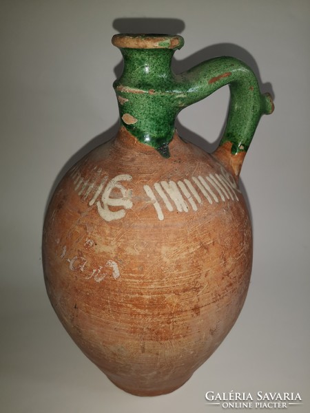 Csákvár water jug, linen jug, 34 cm. Second half of 19th century with inscription
