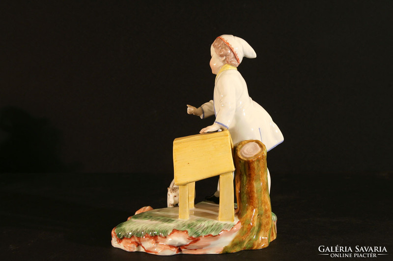 Antique 18th c. Höchst porcelain figurine 14x10x18cm flawless