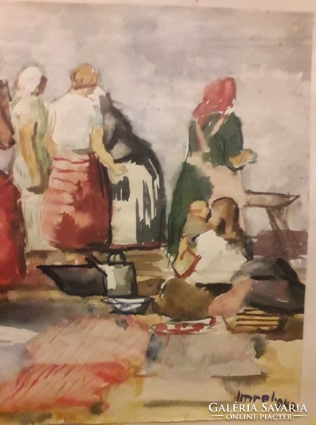 István Imre Sr. - laundries / watercolor.
