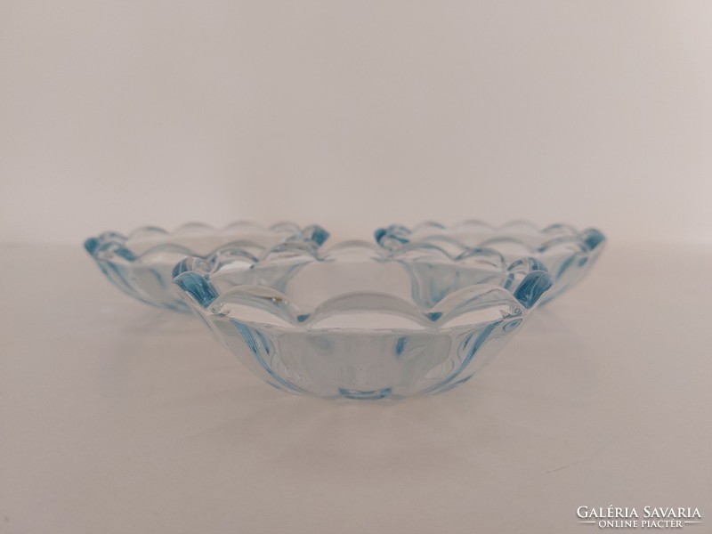 Old blue glass dessert bowl 3 pcs