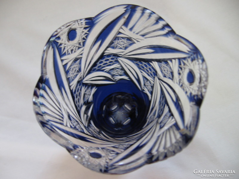 Polished cobalt crystal vase