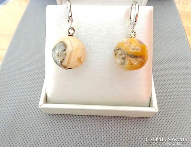 Yellow lace sphere earrings