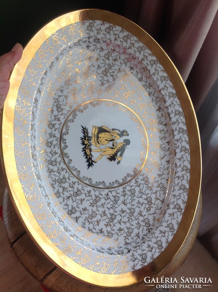 Large gilded heinrich bavaria german porcelain offering