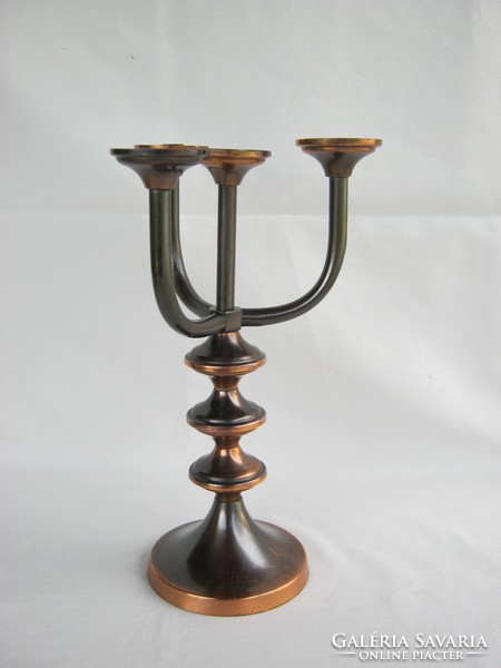 Retro ... Picture craft copper or bronze candle holder