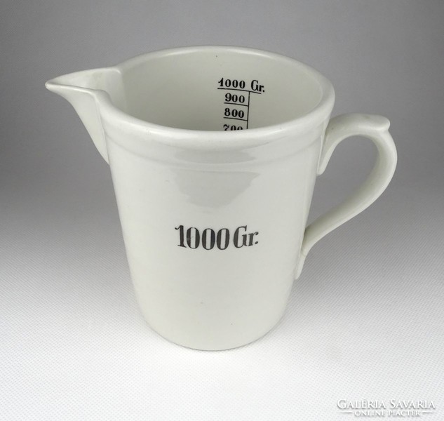 1I502 old pharmacy zsolnay porcelain measuring cup jug 1000 gr