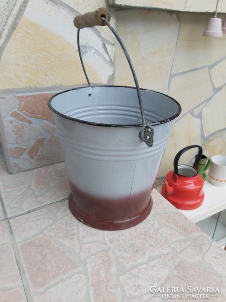 5 liter enamel bucket nostalgia village peasant decoration collectors