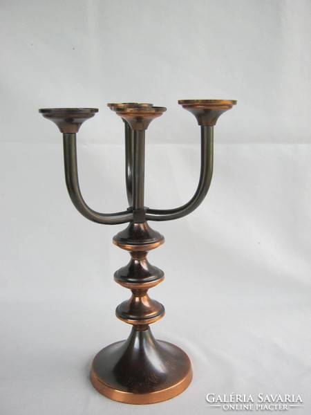 Retro ... Picture craft copper or bronze candle holder