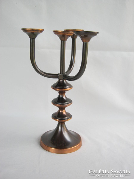 Retro ... Picture craft copper or bronze candle holder