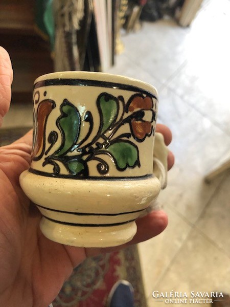 Korondi kerámia csésze, 6 cm-es nagyságú, gyűjtőknek kiváló.