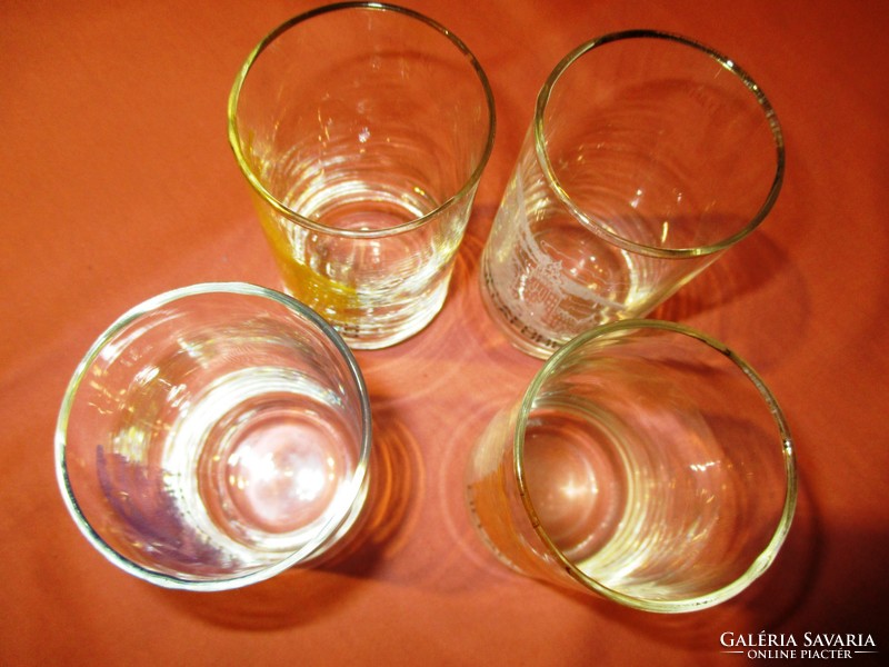 4 db retro üveg pohár - Lillafüred
