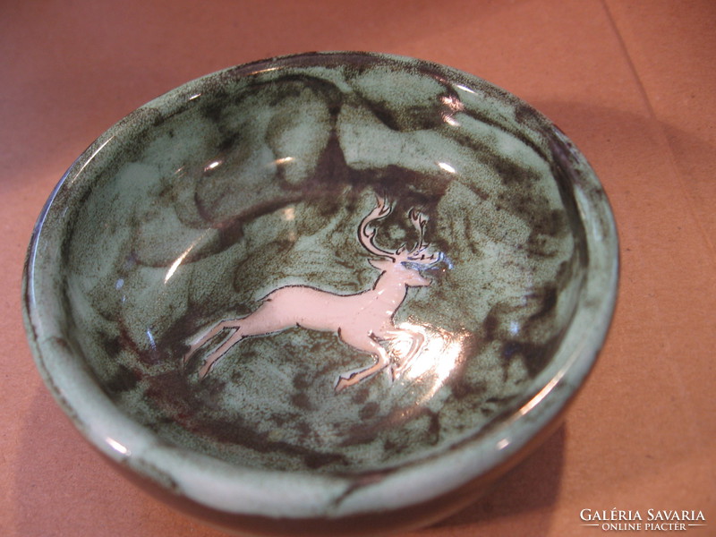 Collector heard austria deer in ceramic bowl