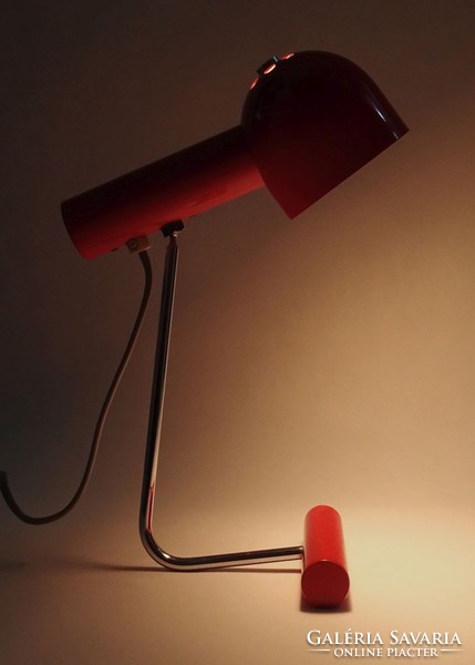 1I388 Mid century formatervezett piros design íróasztali lámpa