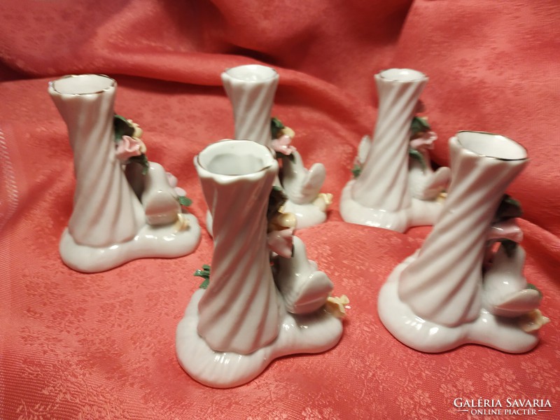 Table porcelain candle holder, 5 pieces
