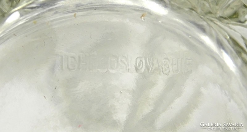 1I492 Jelzett cseh art deco vastagfalú üveg váza díszváza