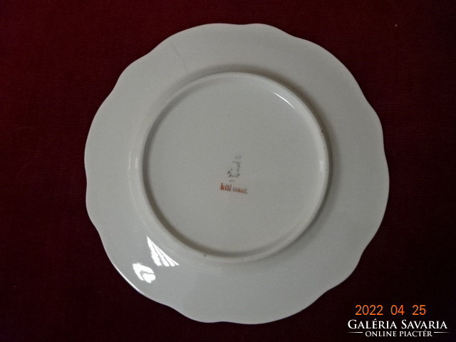 Zsolnay porcelain cake plate, antique, bird, diameter 18 cm. He has! Jókai.