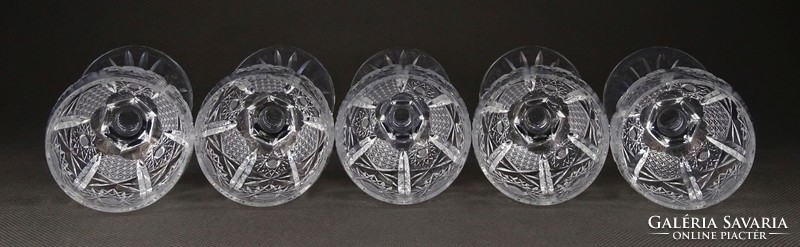 1I579 polished short drink crystal glass set of 5 pieces