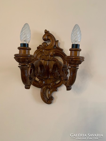Viennese baroque mirror and 2 wall sconces (reproduction)