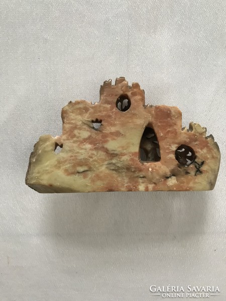 Pumice carving Chinese? Holder with flower pattern
