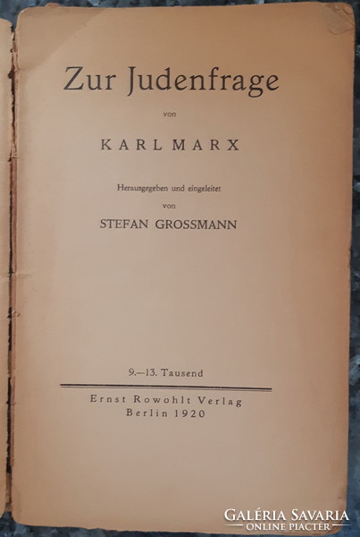 Karl Marx: Zur Judenfrage Judaica