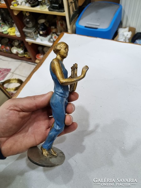 Old painted aluminum figurine