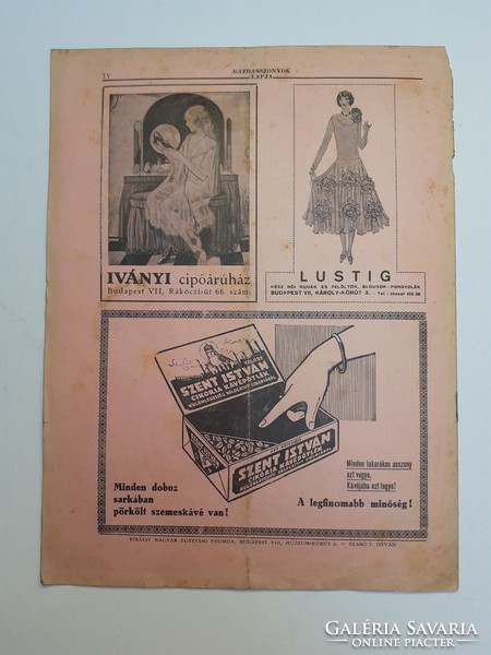 Old newspaper 1925 women's magazine bulletin of Hungarian women