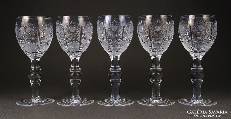 1I579 polished short drink crystal glass set of 5 pieces