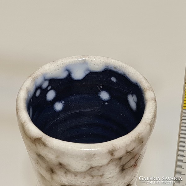 Black, gray glazed ceramic vase from Hódmezővásárhely (2199)