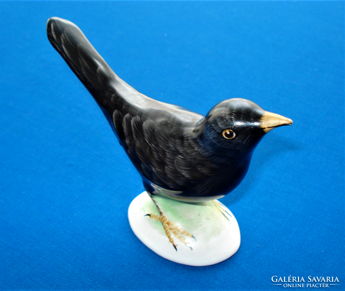 Retro black thrush faience sculpture