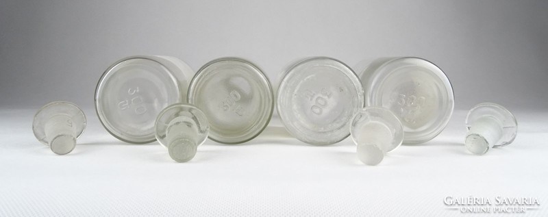 0Y746 antique pharmacy glass 4 pieces identical 16.5 Cm