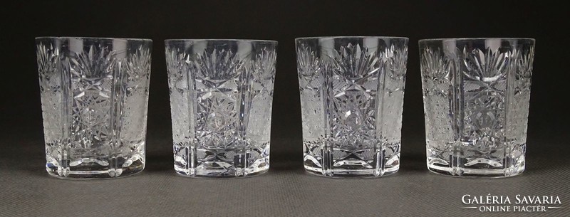 1I585 polished glass stampedlis crystal cup 4 pieces