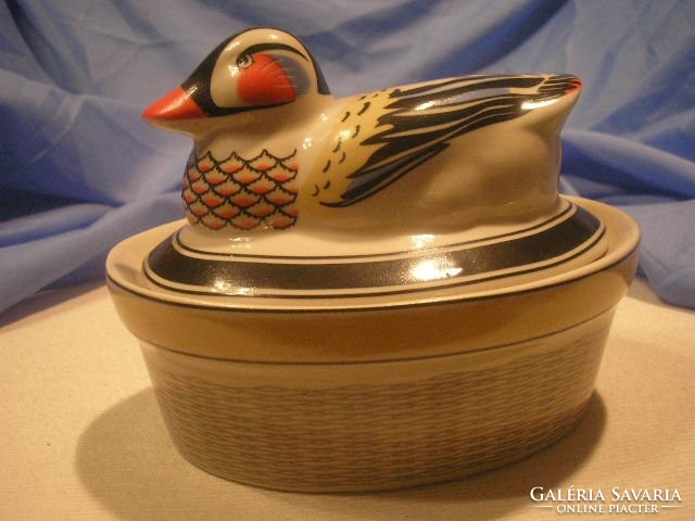 N15 art deco duck bright wonderful color porcelain storage rarity for sale
