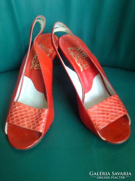 Sandals 37, flawless Italian alba moda snake / leather