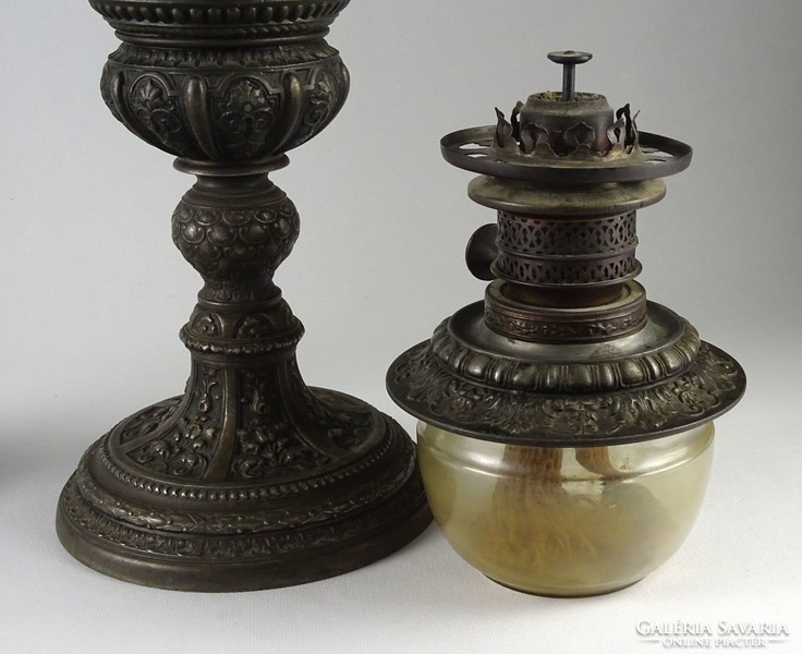 1I523 huge antique spy kerosene lamp pair 70 cm
