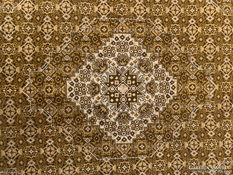Mustard yellow beige Uzbek rug