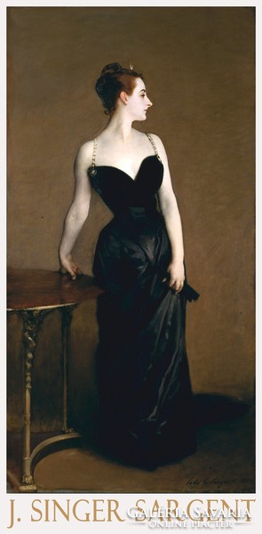 Portrait of John singer sargent madame x 1884 painting art poster, elegant lady in black evening