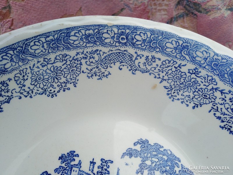 Antique Italian porcelain serving in a deep bowl