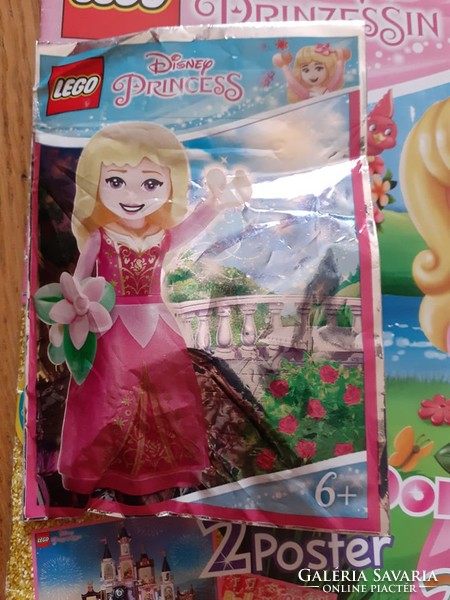 Lego disney aurora princess minifig + newspaper - new sleeping rose in german