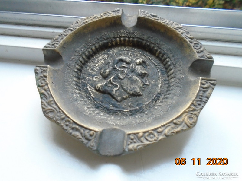 Cast bronze pan deity with goat deer profile, marked, numbered, found condition 360 g