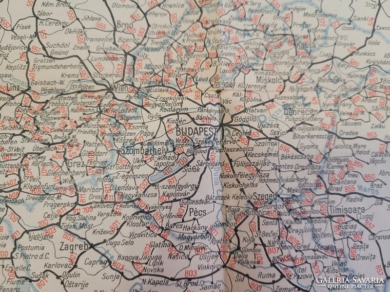Európa vasúti térképe, Tallián Ferenc tervezte, 1935.